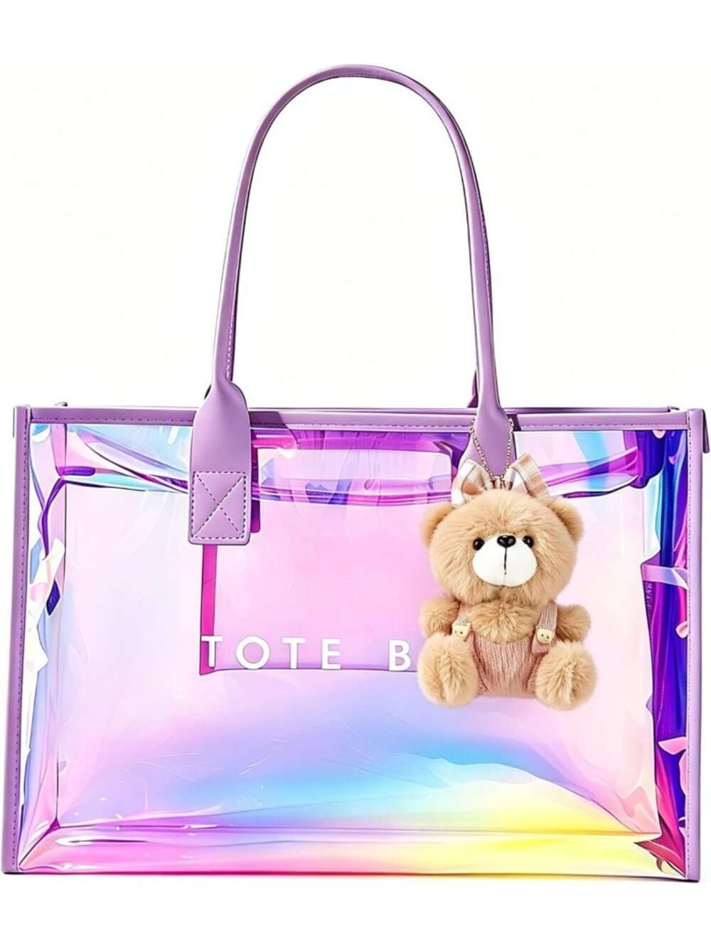 Stylish Large PVC Tote Bag for Women - Versatile Shoulder Purse for Beach & Pool